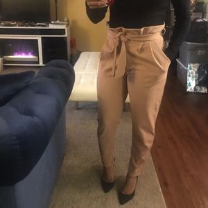 high waist pants with belt